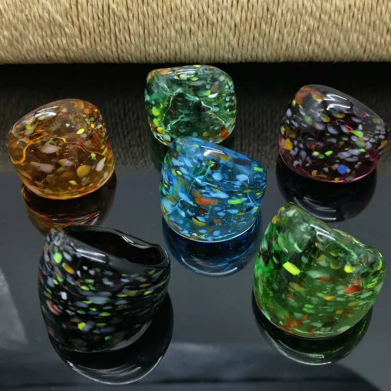 

Wholesale 18Pcs Mix Color Lampwork Glass Murano Rings17-19mm