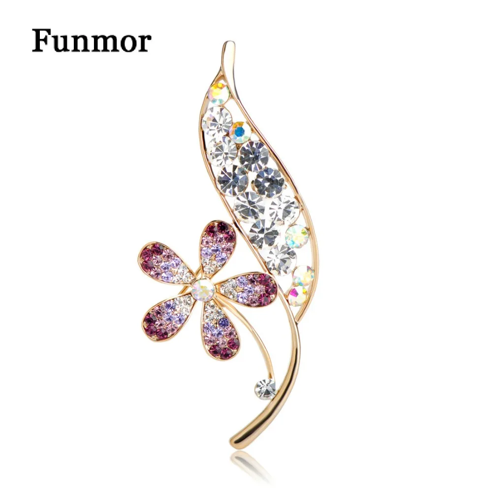 Funmor Splendid Flower With Leaf Shape Brooches For Women Girl Purple Crystal Corsage Banquet Shirt Dress Accessories Lapel Pins
Funmor Splendid Flower With Leaf Shape Brooches For Women Girl Purple Crystal Corsage Banquet Shirt Dress Accessories Lapel Pins