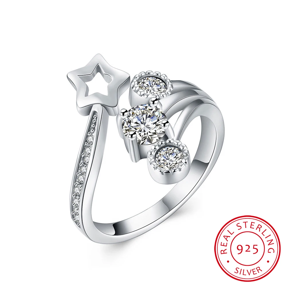 UFOORO Pure 925 Sterling Silver Dazzling Stars Finger Rings For Women Female Luxury Party Ring Anel Jewelry Christmas Gift
UFOORO Pure 925 Sterling Silver Dazzling Stars Finger Rings For Women Female Luxury Party Ring Anel Jewelry Christmas Gift