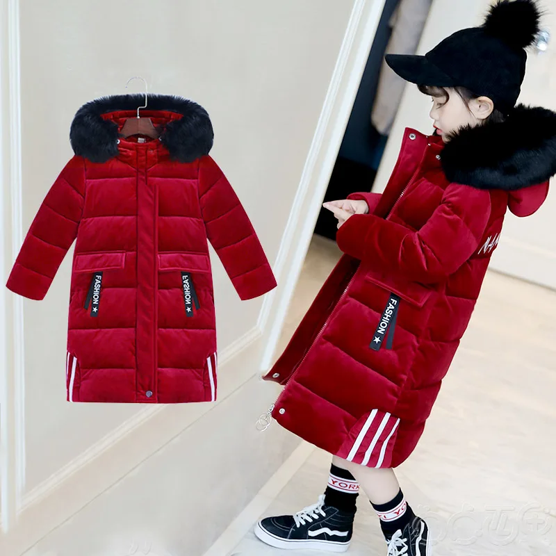 3-13 Years Children Girl Winter Parka Coat Jacket Fashion High Fur Collar Solid Thick Cotton Wadded Outerwear Color Blue / Black
3-13 Years Children Girl Winter Parka Coat Jacket Fashion High Fur Collar Solid Thick Cotton Wadded Outerwear Color Blue / Black