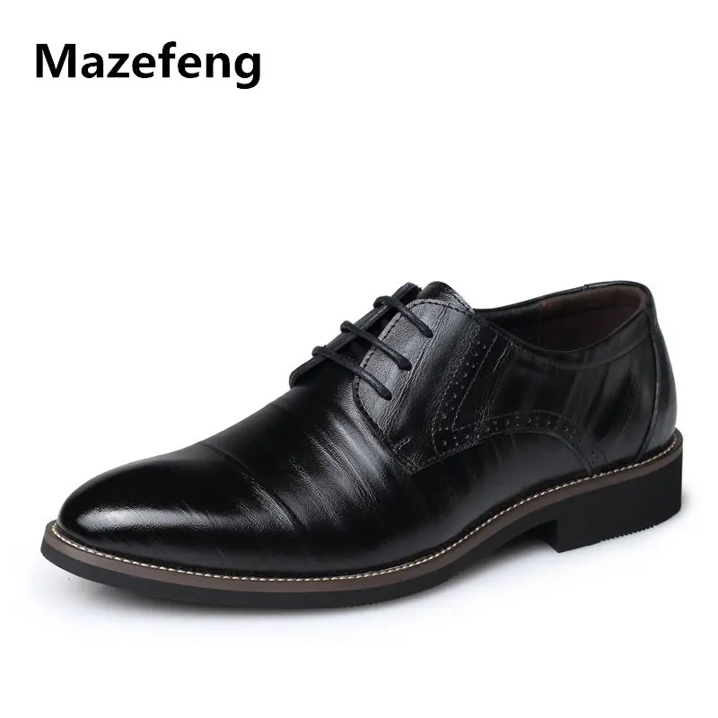 Mazefeng 2018 New Spring Autumn Men Shoes Pointed Toe Solid Male Lace-Up Casual Leather Shoes Men Dress Shoes Classics Business
Mazefeng 2018 New Spring Autumn Men Shoes Pointed Toe Solid Male Lace-Up Casual Leather Shoes Men Dress Shoes Classics Business