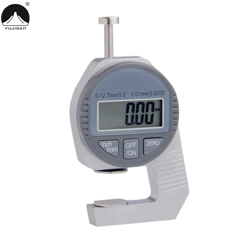 FUJISAN Digital Thickness Gauge 0-12.7mm/ 0.01 Electronic Thickness Gauge For Paper Leather Cloth Measuring Tool
FUJISAN Digital Thickness Gauge 0-12.7mm/ 0.01 Electronic Thickness Gauge For Paper Leather Cloth Measuring Tool