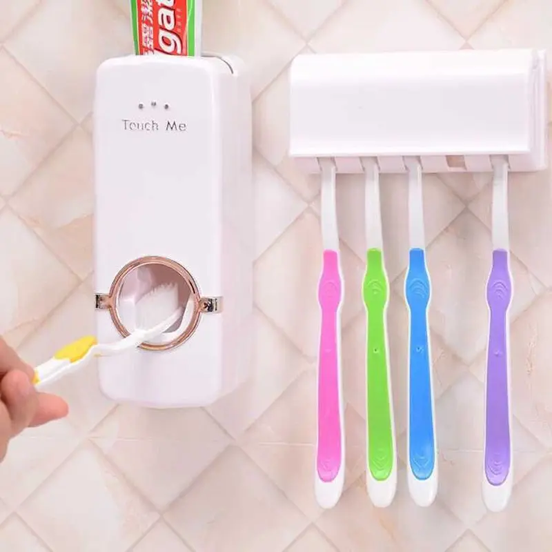 Toilet Creative Automatic Plastic Lazy Toothpaste Dispenser 5 Toothbrush Holder Squeezer Bathroom Shelves Bathing Accessories
Toilet Creative Automatic Plastic Lazy Toothpaste Dispenser 5 Toothbrush Holder Squeezer Bathroom Shelves Bathing Accessories