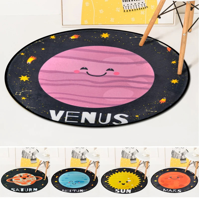 Cartoon Planet Carpet Round Baby Climbing Mat Kids Room Floor Rug Bedroom Decorative Carpets Children Play Tent Area Carpets
Cartoon Planet Carpet Round Baby Climbing Mat Kids Room Floor Rug Bedroom Decorative Carpets Children Play Tent Area Carpets