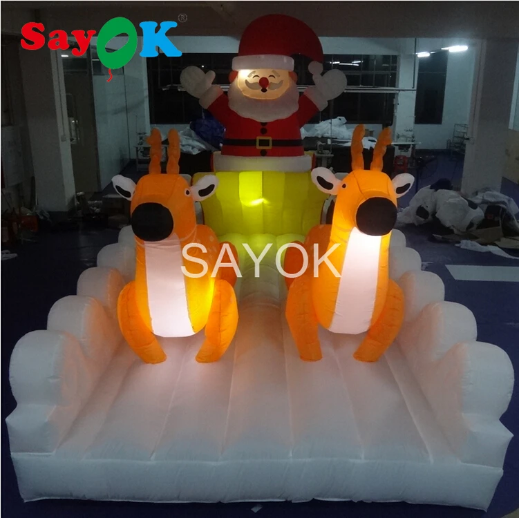 7m Long Christmas Inflatable Santa Claus in Sleigh with Reindeer Yard Decoration
7m Long Christmas Inflatable Santa Claus in Sleigh with Reindeer Yard Decoration