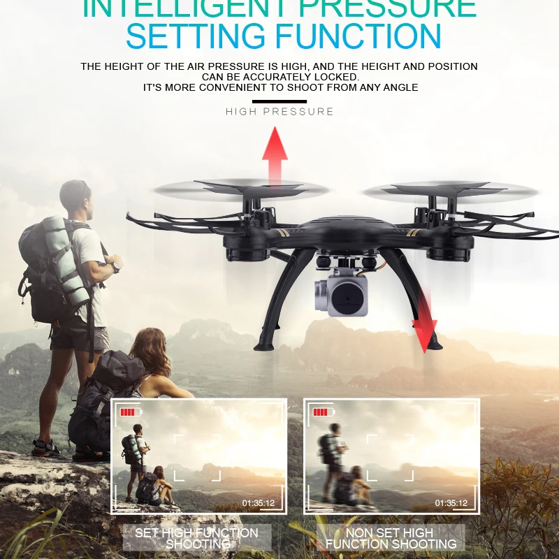 New X7S 2.4G 4-Axis RC Helicopters Drone with WiFi Camera Real Time Video FPV Remote Control Quadcopter With 2MP/5MP HD Camera
New X7S 2.4G 4-Axis RC Helicopters Drone with WiFi Camera Real Time Video FPV Remote Control Quadcopter With 2MP/5MP HD Camera