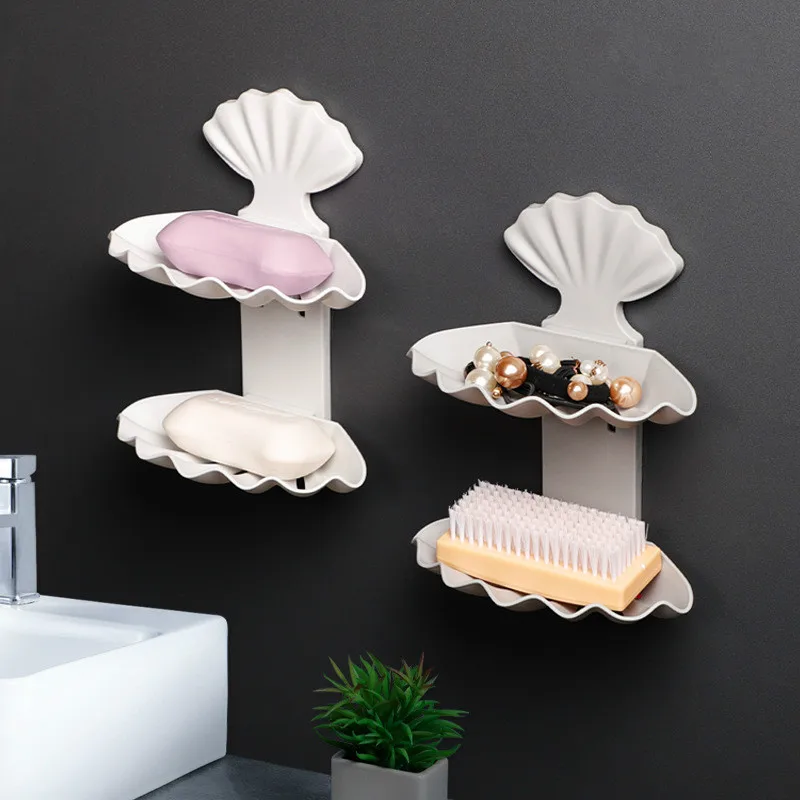 ITAS3128 Creative Shell Double Layer Waterproof Free of Punch Wall-mounted Bathroom Toilet Rack Shelf Soap Box
ITAS3128 Creative Shell Double Layer Waterproof Free of Punch Wall-mounted Bathroom Toilet Rack Shelf Soap Box