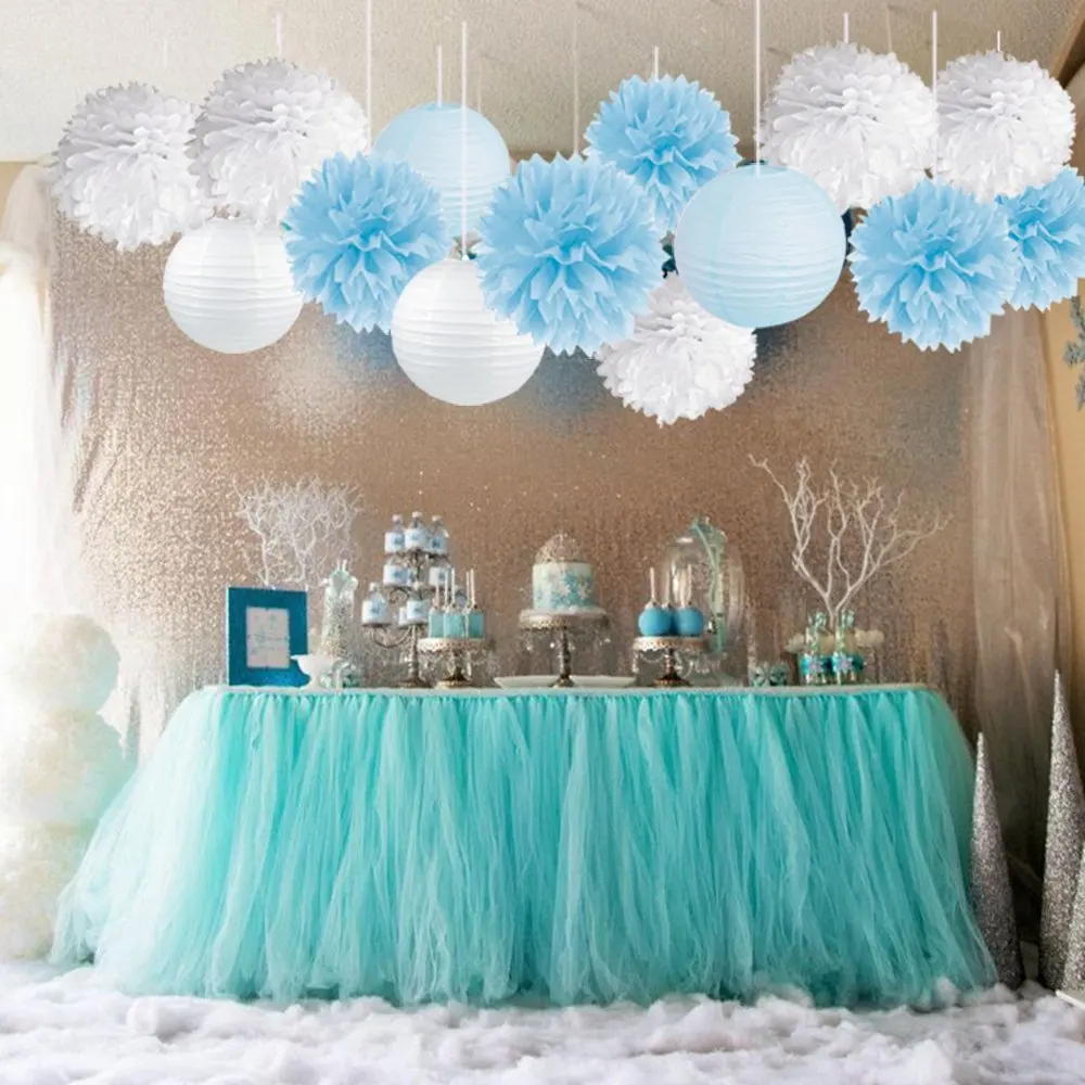 15pcs/set Baby Shower Decorations Tissue Paper Pom Poms Mixed Paper Lanterns Party Supplies kit for Blue Frozen Themed Decor
15pcs/set Baby Shower Decorations Tissue Paper Pom Poms Mixed Paper Lanterns Party Supplies kit for Blue Frozen Themed Decor