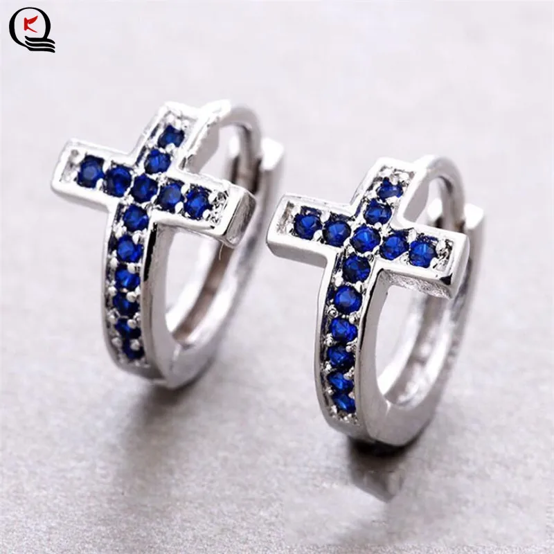Unique Exquisite Sliver Color Women Hoop Earring Cross Blue Crystal Party Anniversary Gifts Jewelry
Unique Exquisite Sliver Color Women Hoop Earring Cross Blue Crystal Party Anniversary Gifts Jewelry