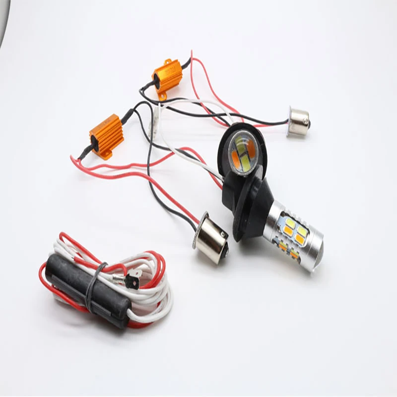 Супер яркий 1156 P21W BA15S Bau15S 7440 20SMD Canbus безошибочный двойной цвет Янтарный Белый