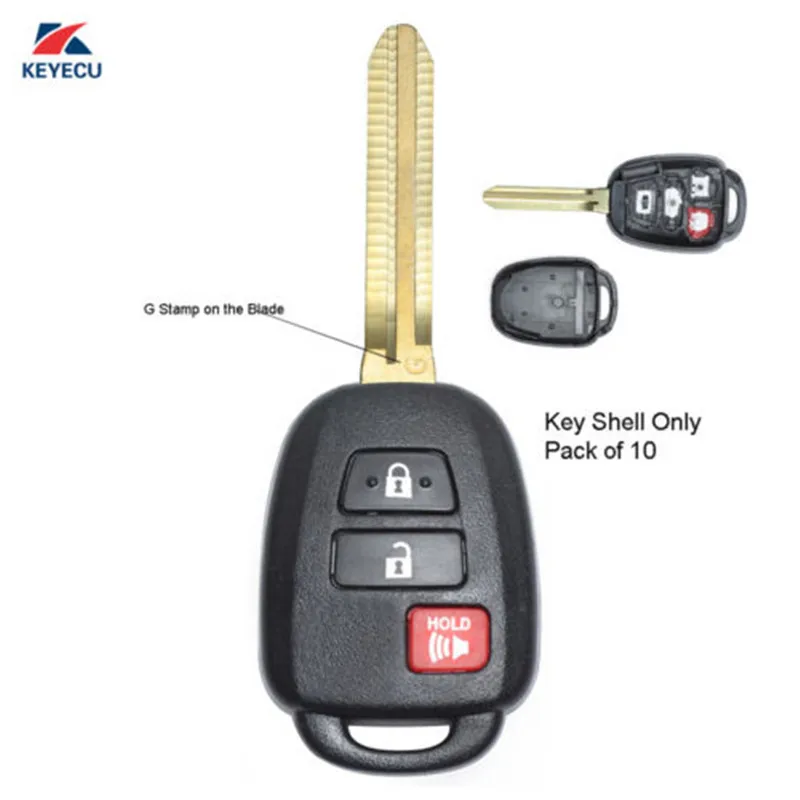 KEYECU Замена дистанционного ключа оболочки чехол Fob 2 + 1 кнопка для Toyota Camry Corolla G штамп на лезвие
KEYECU Замена дистанционного ключа оболочки чехол Fob 2 + 1 кнопка для Toyota Camry Corolla G штамп на лезвие