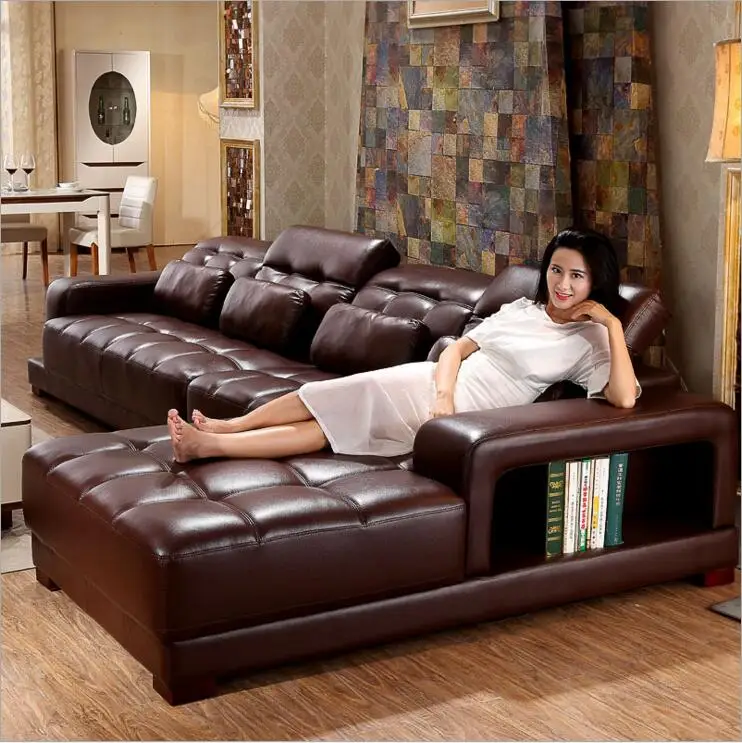 Высококачественный кожаный диван для гостиной в европейском стиле o1206|sofa bookcase|sofa