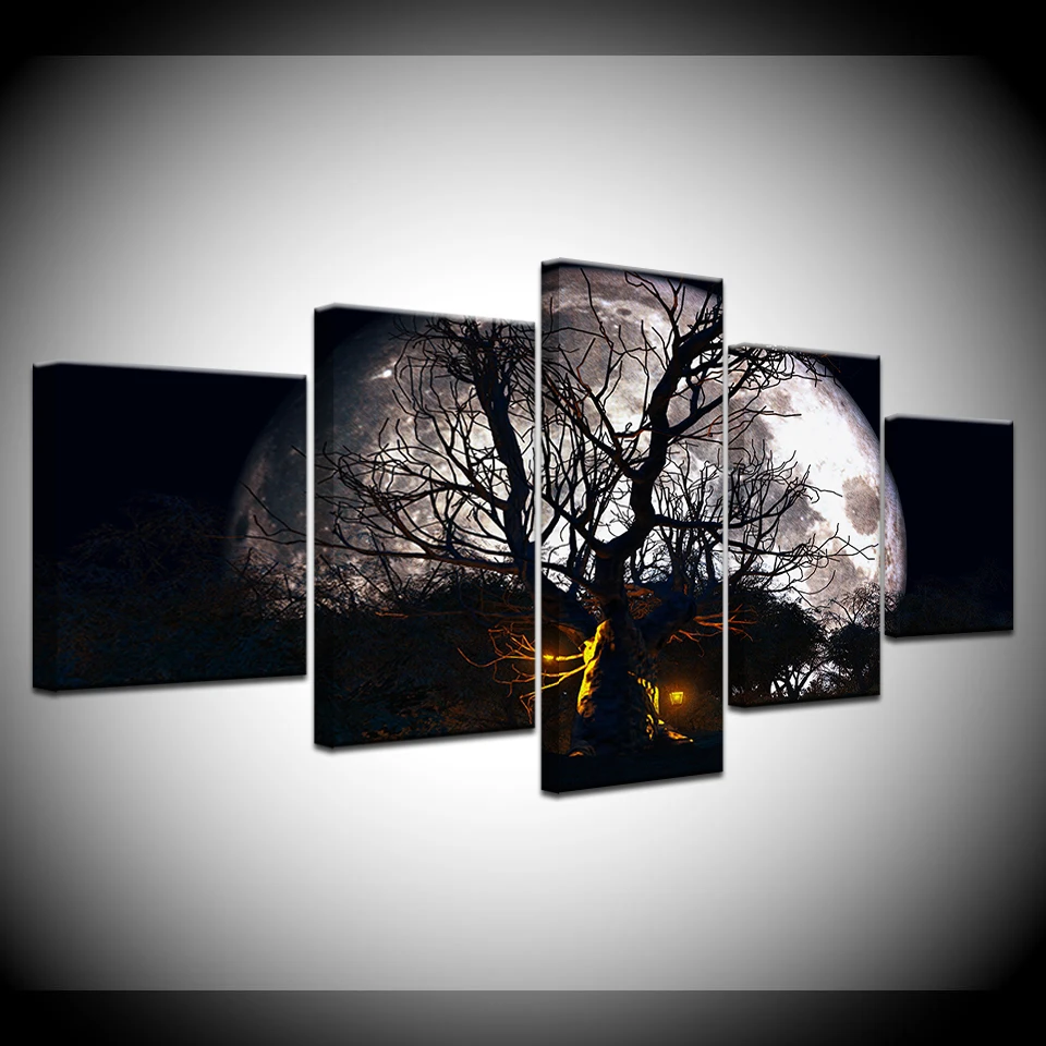 The tree and moon 5 piece Wallpapers modern Modular Poster art Canvas painting for Living Room Home Decor
The tree and moon 5 piece Wallpapers modern Modular Poster art Canvas painting for Living Room Home Decor