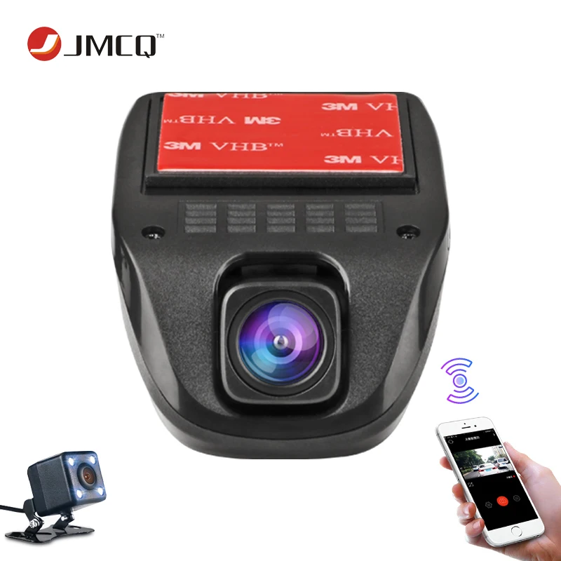 JMCQ WiFi Автомобильный видеорегистратор две камеры петля видео Full HD 1080 P