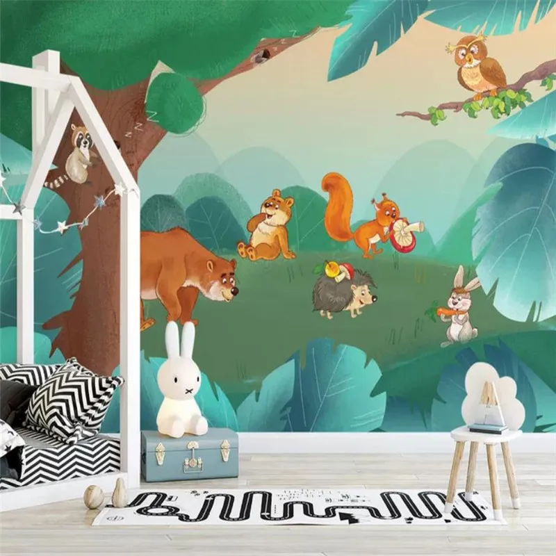 Custom wallpaper hand-painted wood cartoon animal background wall decoration painting high-grade waterproof material
Custom wallpaper hand-painted wood cartoon animal background wall decoration painting high-grade waterproof material