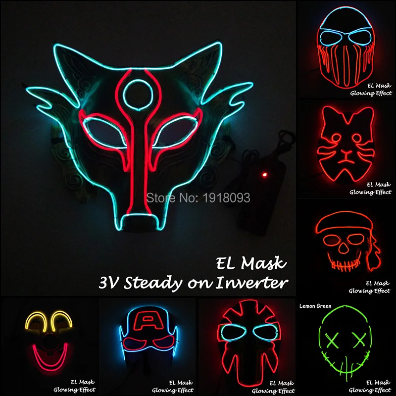 New arrival EL Wire Mask Masquerade Personality Theme Holiday lighting Fluorescent Mask Party Mask for party Decoration 
New arrival EL Wire Mask Masquerade Personality Theme Holiday lighting Fluorescent Mask Party Mask for party Decoration