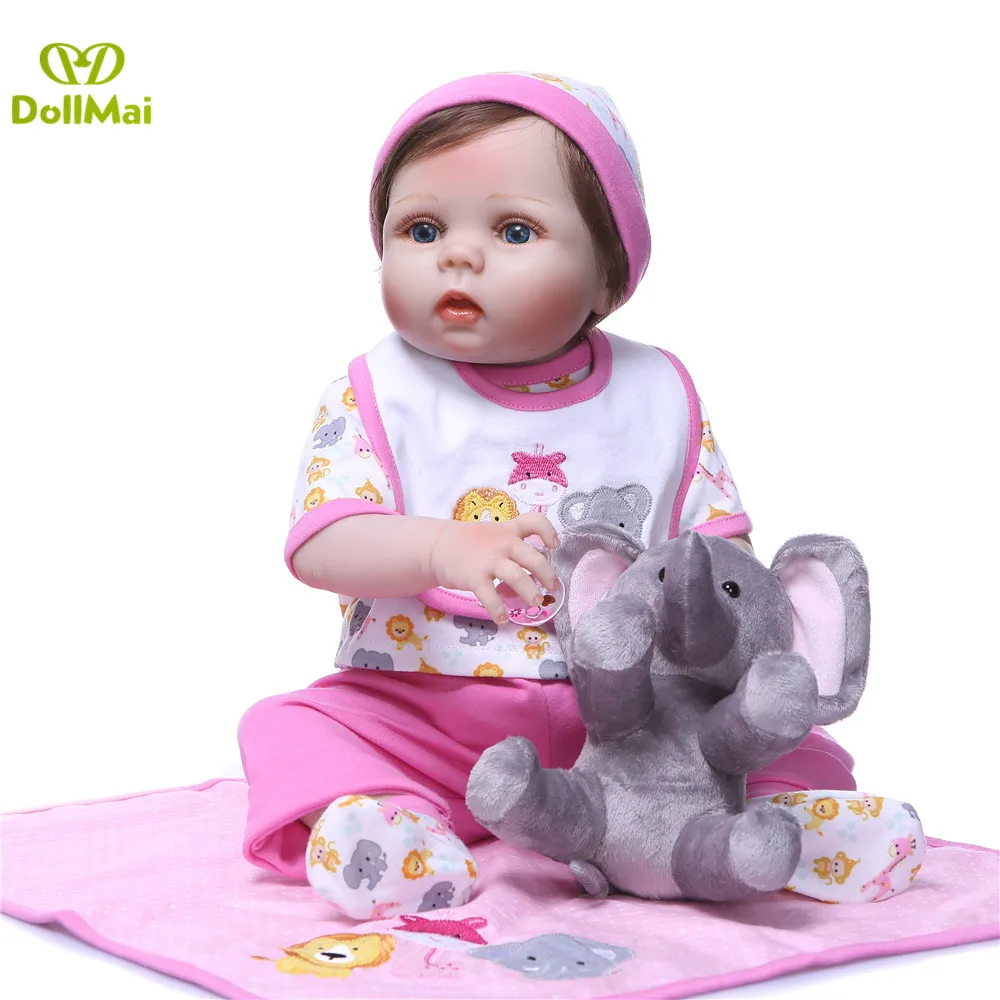 Luxury reborn baby dolls 23"57cm full silicone reborn dolls with elephant plush child gift can bathe toy doll bebes reborn
Luxury reborn baby dolls 23"57cm full silicone reborn dolls with elephant plush child gift can bathe toy doll bebes reborn