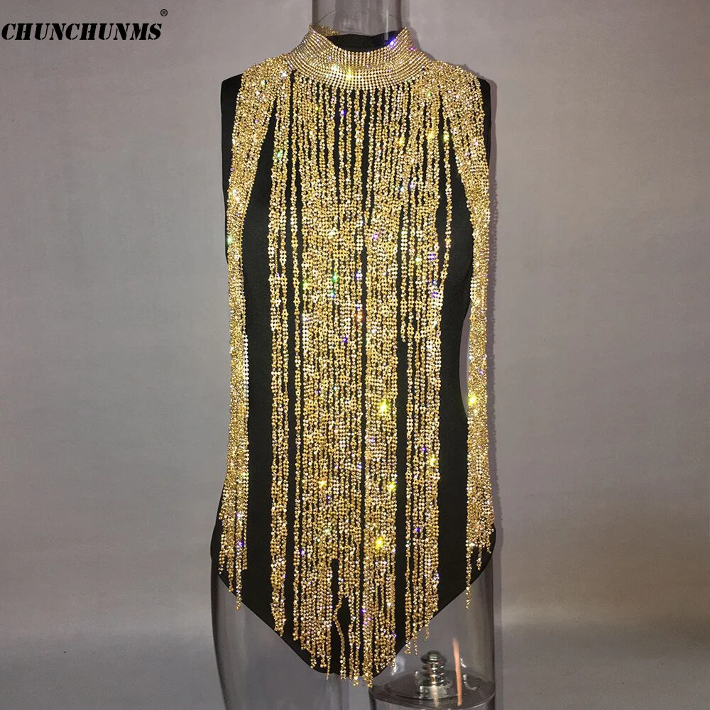 2018 Sexy Metal Gold Silver Rhinestone Bling Women Top Tassel Chain Metal Personality Club Top T14
2018 Sexy Metal Gold Silver Rhinestone Bling Women Top Tassel Chain Metal Personality Club Top T14