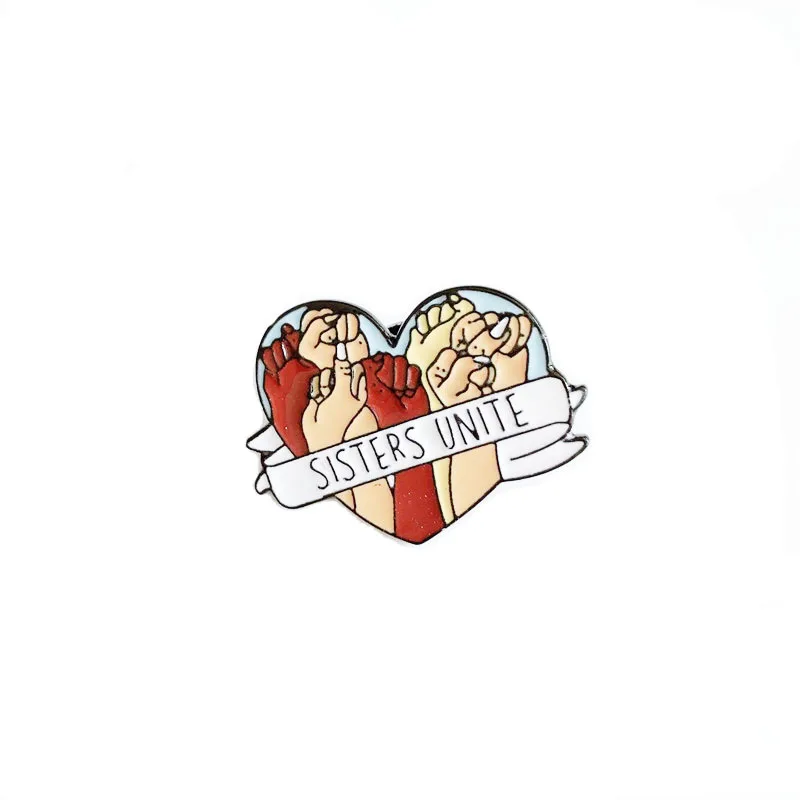 SISTERS UNITE баннер в форме сердца металлическая брошь с эмалью как ум друзья вечерние