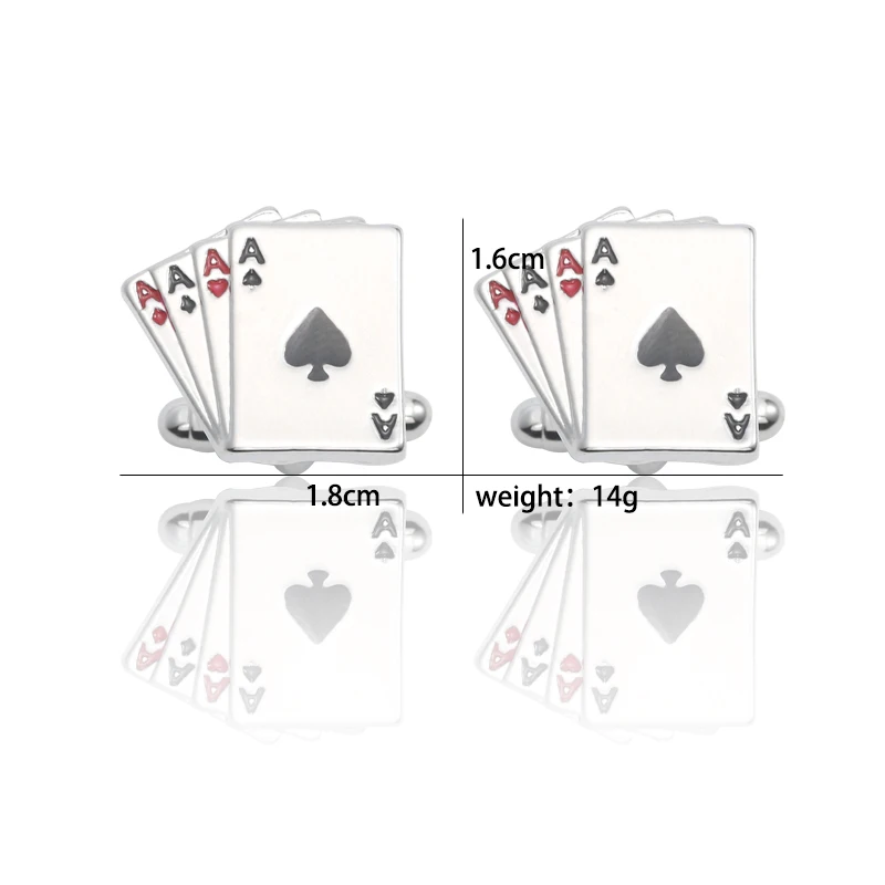 Luxury New Simple 4A Playing Cards High Quality Male Generous Shirt Cufflinks Wedding Groomsmen Gift Selection Gift
Luxury New Simple 4A Playing Cards High Quality Male Generous Shirt Cufflinks Wedding Groomsmen Gift Selection Gift