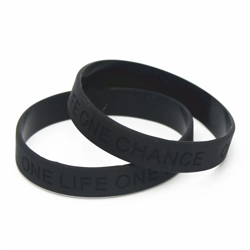 1PC Fashion Black One Life One Chance Printed Silicone Wristband Sports Bracelet Bangles Rubber Bracelet Men Women Jewelry SH066
1PC Fashion Black One Life One Chance Printed Silicone Wristband Sports Bracelet Bangles Rubber Bracelet Men Women Jewelry SH066
