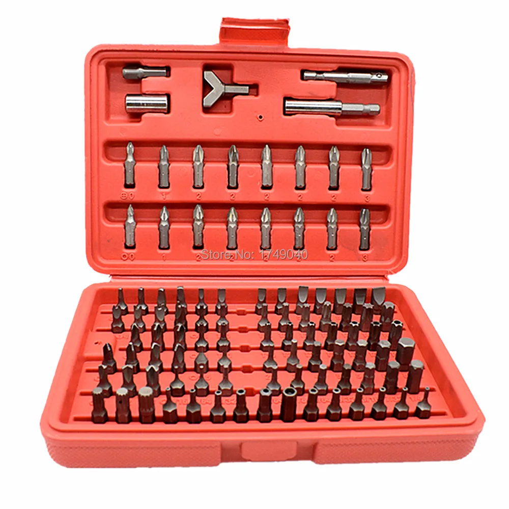 100pcs 1/4" Torx Hex Torq Security Bit Set Tamper Proof Case Slotted Phillips Pozidriv Screwdrivers Bits Magnetic Holder Tools
100pcs 1/4" Torx Hex Torq Security Bit Set Tamper Proof Case Slotted Phillips Pozidriv Screwdrivers Bits Magnetic Holder Tools