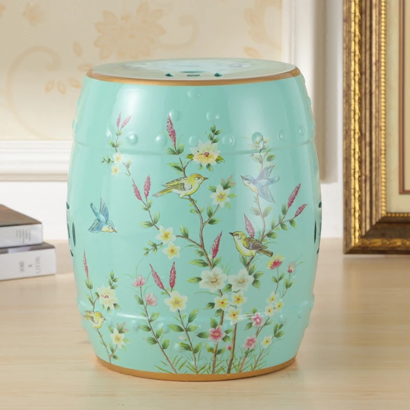 New Chinese Classical Dressing Change Shoe stool Handpainted Flower-and-bird Ceramic Drum stool Ancient Sitting small stool
New Chinese Classical Dressing Change Shoe stool Handpainted Flower-and-bird Ceramic Drum stool Ancient Sitting small stool