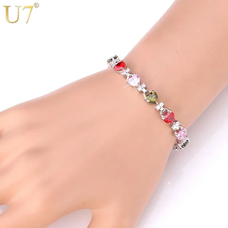 U7 Tennis Bracelet Trendy Luxury Jewelry Romantic Zircon Crystal Heart Bracelet For Women Valentines Day Gift H515
U7 Tennis Bracelet Trendy Luxury Jewelry Romantic Zircon Crystal Heart Bracelet For Women Valentines Day Gift H515