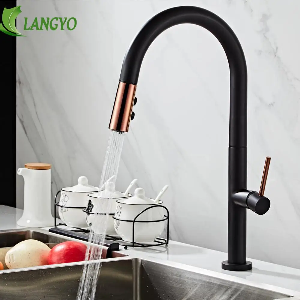 LANGYO Black White Kitchen Faucet 360Ronating Blackend Sink Tap Cold and Hot Kitchen Mixer Tap Blackened Pull Out Kitchen Mixer
LANGYO Black White Kitchen Faucet 360Ronating Blackend Sink Tap Cold and Hot Kitchen Mixer Tap Blackened Pull Out Kitchen Mixer