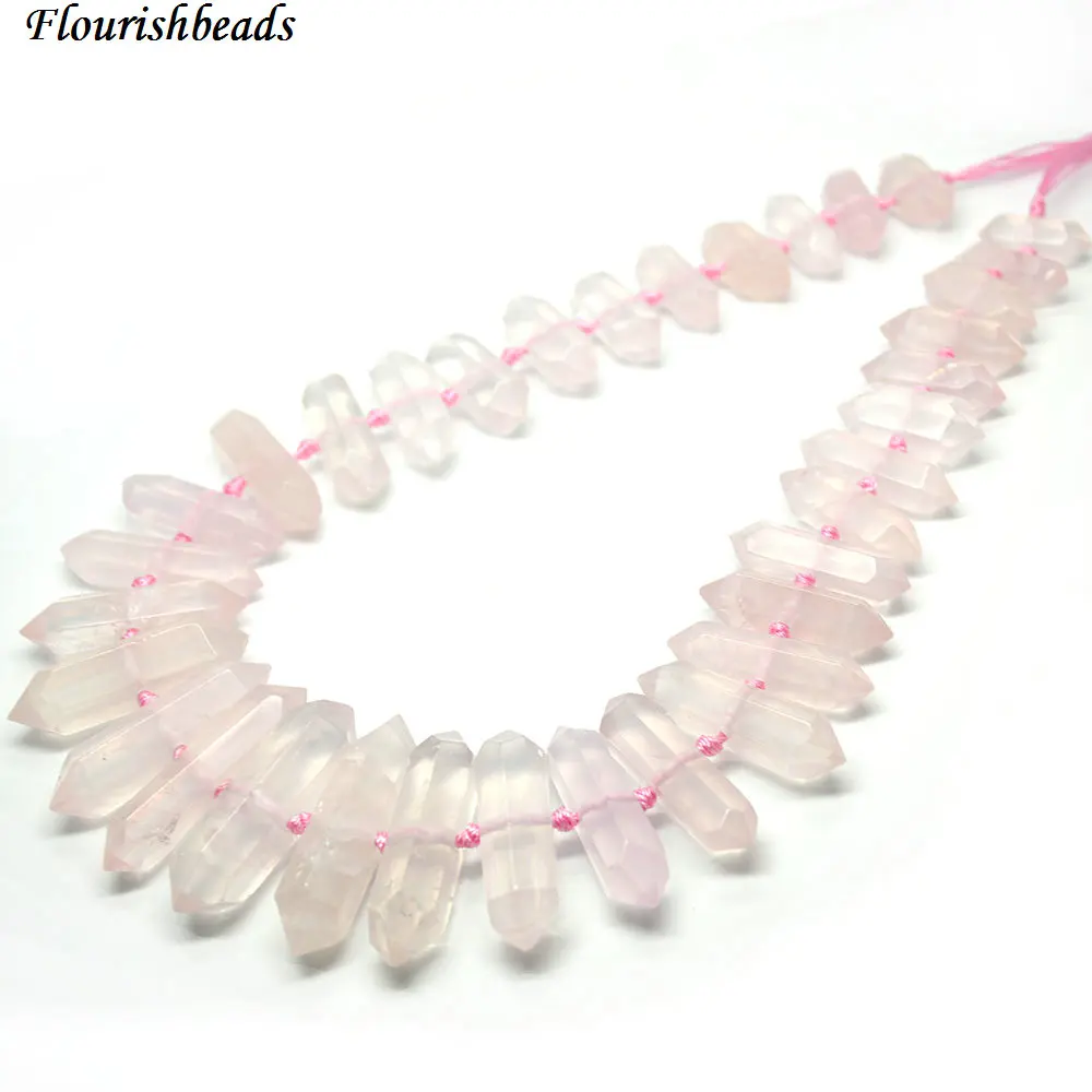 3 strnads High Quality Natural Rose Quartz Double Sides Point Pillar Graduated Stone Loose Beads fit Necklace making
3 strnads High Quality Natural Rose Quartz Double Sides Point Pillar Graduated Stone Loose Beads fit Necklace making