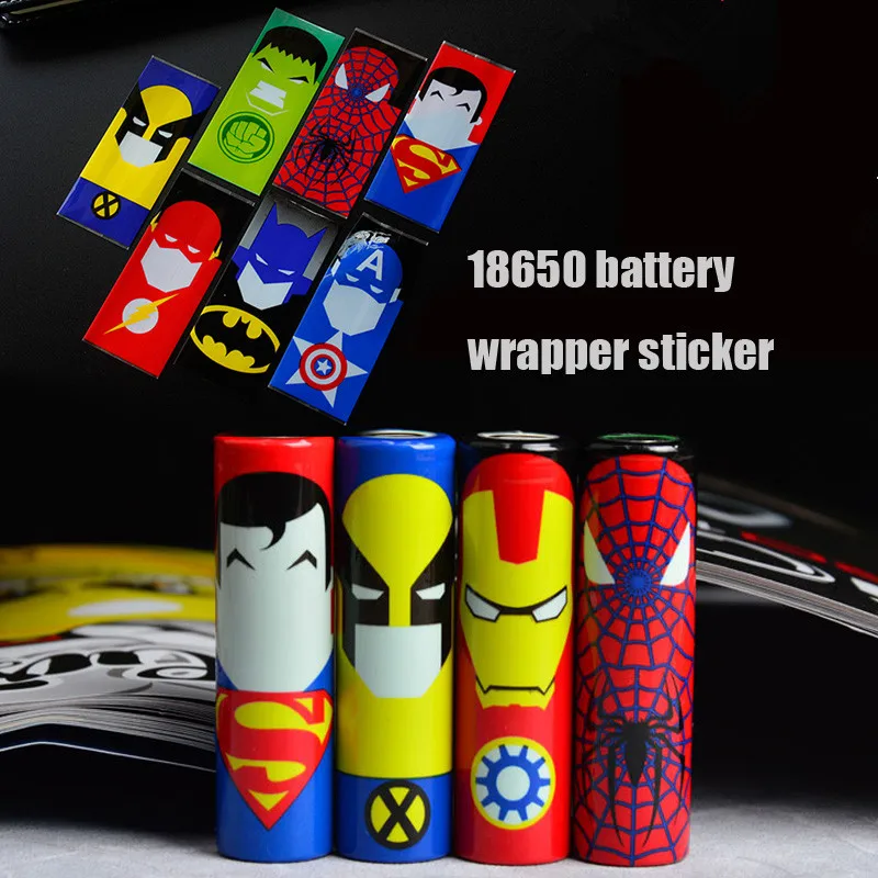 25pcs Super Hero style 18650 Battery protected Wrapper Stickers protector Skin Repair electronic cigarette Vape Battery
25pcs Super Hero style 18650 Battery protected Wrapper Stickers protector Skin Repair electronic cigarette Vape Battery