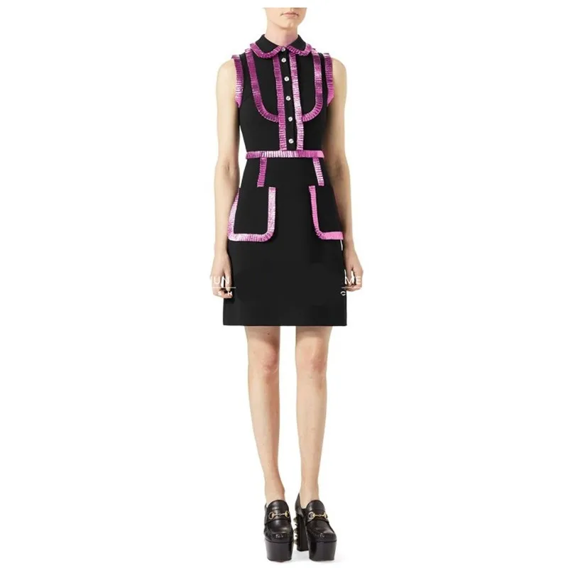 Luxury Designer Brand Dress for Women Runway Vintage Sleeveless Silver Patchwork Dress
Luxury Designer Brand Dress for Women Runway Vintage Sleeveless Silver Patchwork Dress