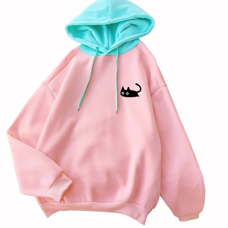 Kpop New Fashion Spell Color Long Sleeve Harajuku Casual Hoodies Women Fleece Thicken Kawaii Cartoon Black Cat Hooded Sweatshirt
Kpop New Fashion Spell Color Long Sleeve Harajuku Casual Hoodies Women Fleece Thicken Kawaii Cartoon Black Cat Hooded Sweatshirt