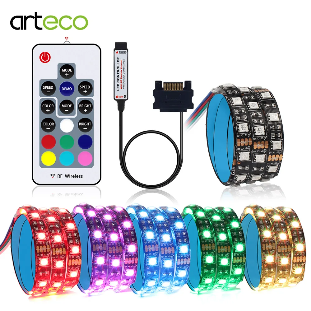 Лента Светодиодная 5050 RGB с блоком питания SATA, 12 В, 17 клавиш, 50 см, 1 м, 1,5 м, 2 м
Лента Светодиодная 5050 RGB с блоком питания SATA, 12 В, 17 клавиш, 50 см, 1 м, 1,5 м, 2 м