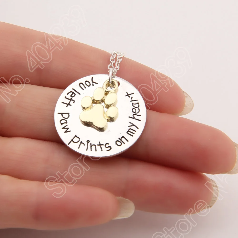 1151 You Left Paw Print on My Heart Dog Pet Paw Print Necklace Memorial Tag Necklaces Pendants Women Choker Lead Free
1151 You Left Paw Print on My Heart Dog Pet Paw Print Necklace Memorial Tag Necklaces Pendants Women Choker Lead Free