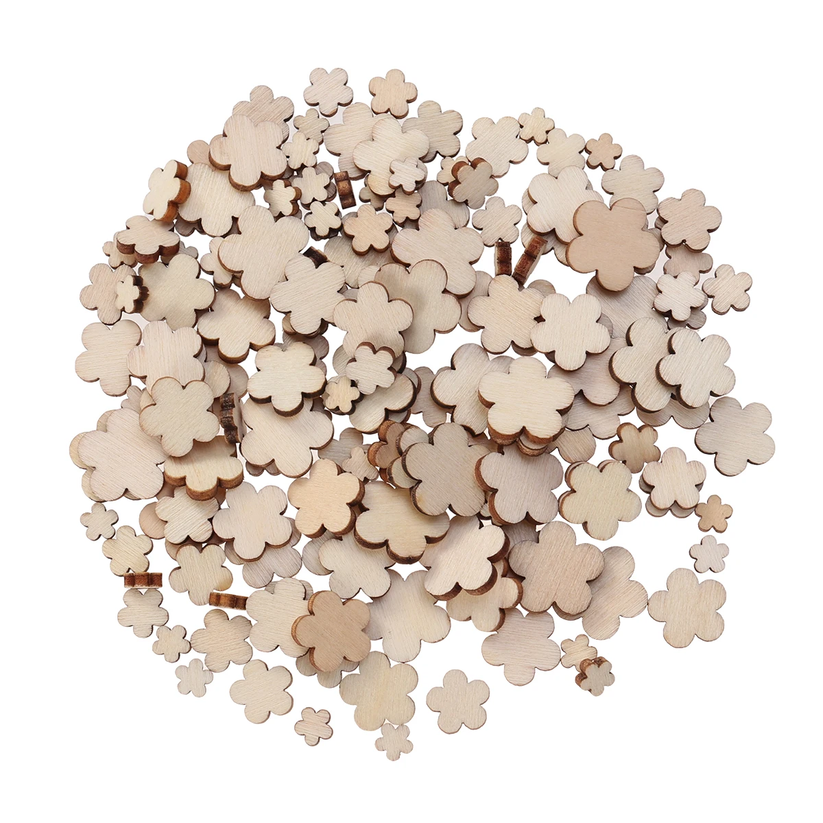 50pcs DIY Wooden Slices Plum Blossom Shape Wooden Circles DIY Pendant Accessories (Assorted Size)
50pcs DIY Wooden Slices Plum Blossom Shape Wooden Circles DIY Pendant Accessories (Assorted Size)