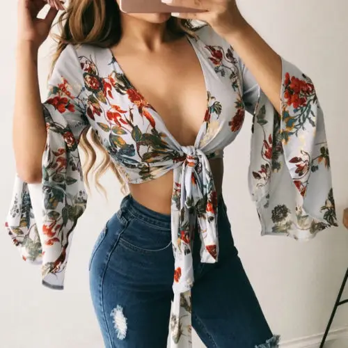 Fashion Women Summer Deep V-Neck Drawstring Top Long Sleeve Flare Sleeve Ladies Casual Loose Chiffon Shirts Tops
Fashion Women Summer Deep V-Neck Drawstring Top Long Sleeve Flare Sleeve Ladies Casual Loose Chiffon Shirts Tops