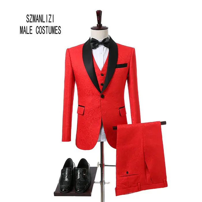 3 Piece Suits Men 2017 Groomsmen Slim Fit Shawl Lapel Red Flower Wedding Dress Suits Men's Tuxedo Groom Party Suit Costume Homme
3 Piece Suits Men 2017 Groomsmen Slim Fit Shawl Lapel Red Flower Wedding Dress Suits Men's Tuxedo Groom Party Suit Costume Homme