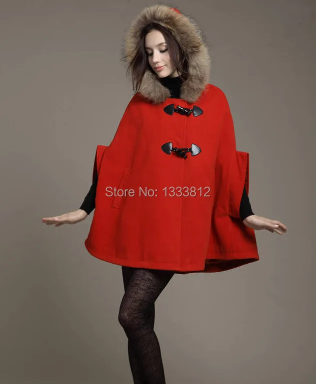 Фото 20192019 осень зима корейское женское Шерстяное пончо пальто с воротником из