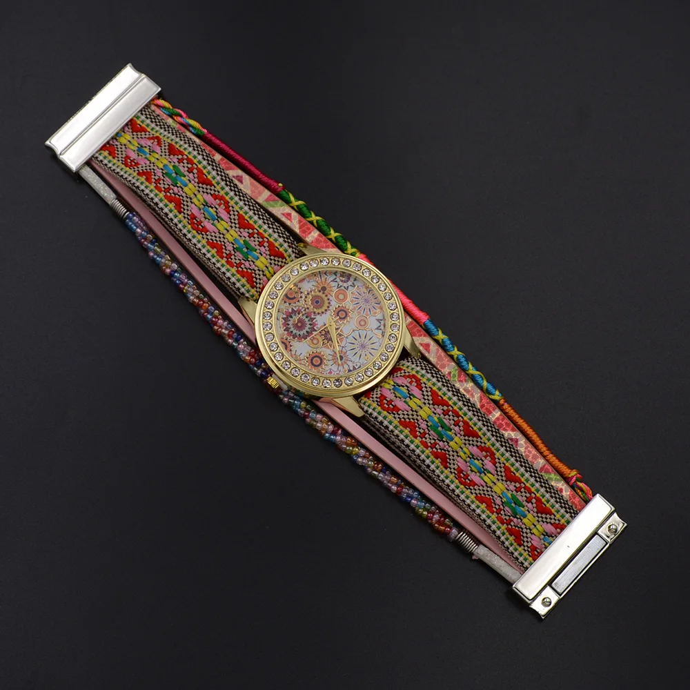 WELLMORE new style Bohemia colourful beads with leather bracelet watch fashion&casual quartz Wristwatches for women
WELLMORE new style Bohemia colourful beads with leather bracelet watch fashion&casual quartz Wristwatches for women