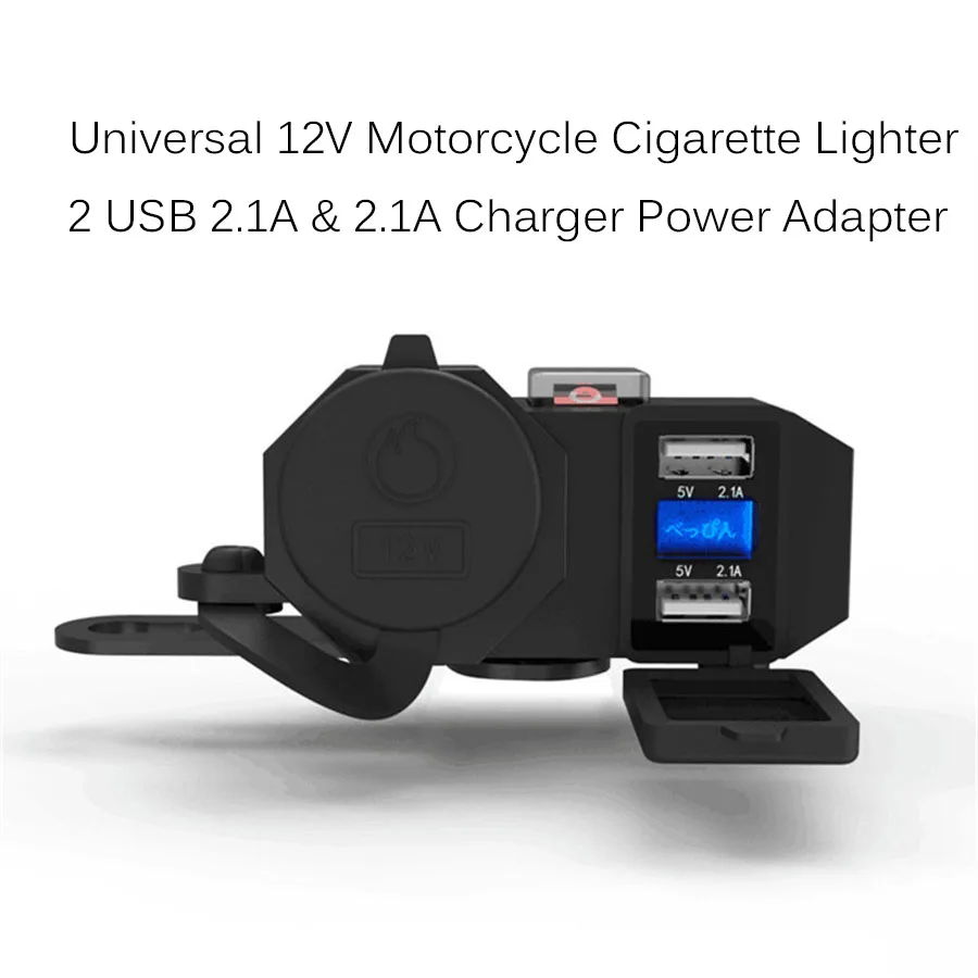 Universal 12V Motorcycle Cigarette Lighter 2 USB 2.1A & 2.1A Charger Power Adapter LED Decorative Light Waterproof + Switch
Universal 12V Motorcycle Cigarette Lighter 2 USB 2.1A & 2.1A Charger Power Adapter LED Decorative Light Waterproof + Switch