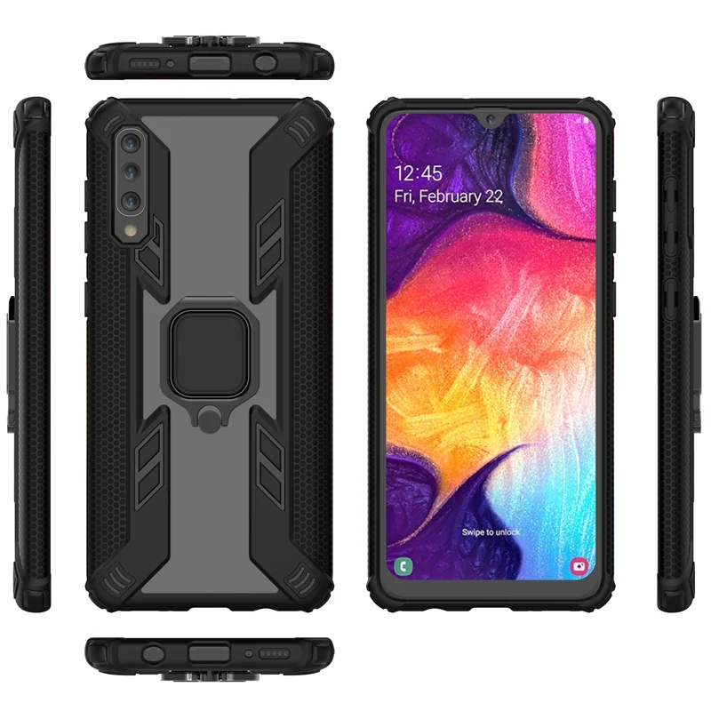Стенд с металлическим кольцом Магнитный чехол для samsung Galaxy A50 A30 сверхмощная