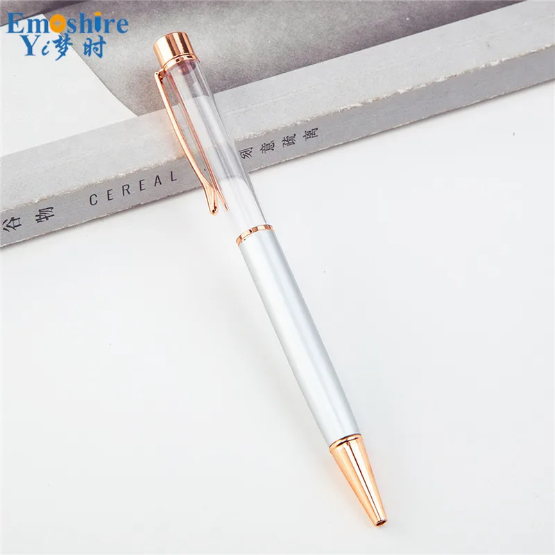 

Креативная шариковая ручка с пустой трубкой, самозаполняющаяся металлическая шариковая ручка с кристаллами без золотой фольги, шариковая ...