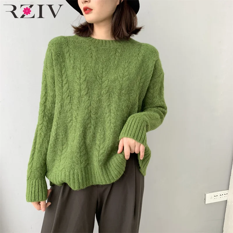 RZIV Spring and autumn female casual solid color sweater round neck long-sleeved sweater loose wheat chain link fence design
RZIV Spring and autumn female casual solid color sweater round neck long-sleeved sweater loose wheat chain link fence design