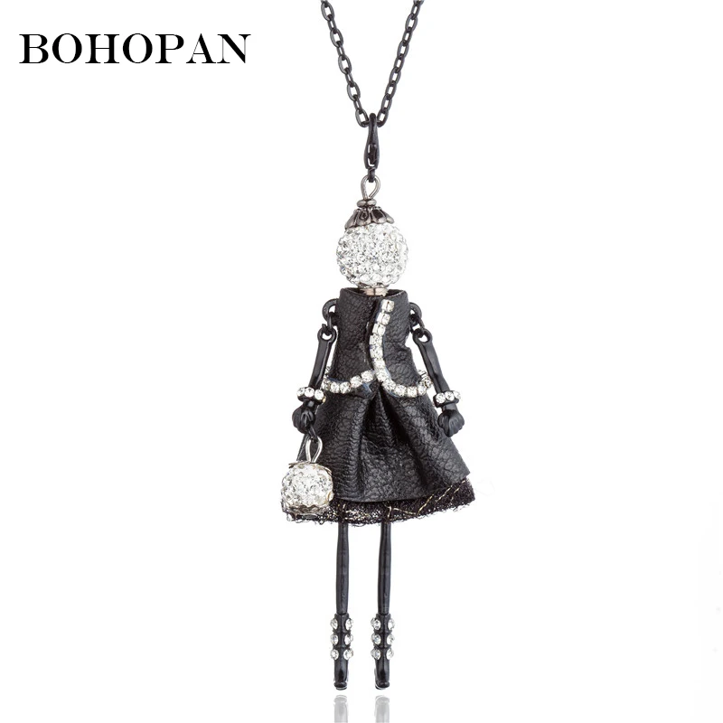 Vintage Doll Pendant Necklace Black Leather Rhinestone Dress Ball Handbag Doll Necklace Women Statement Jewelry Gift Accessories
Vintage Doll Pendant Necklace Black Leather Rhinestone Dress Ball Handbag Doll Necklace Women Statement Jewelry Gift Accessories