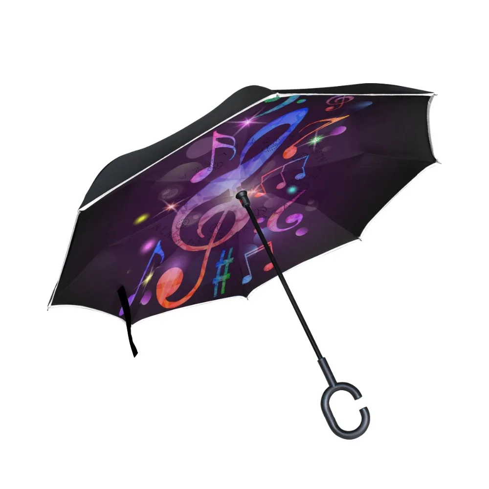 Music Note Reverse Umbrellas Folding Double Layer Inverted C Hand Holder Stand Rain Windproof Rolling Over Umbrella for Women
Music Note Reverse Umbrellas Folding Double Layer Inverted C Hand Holder Stand Rain Windproof Rolling Over Umbrella for Women