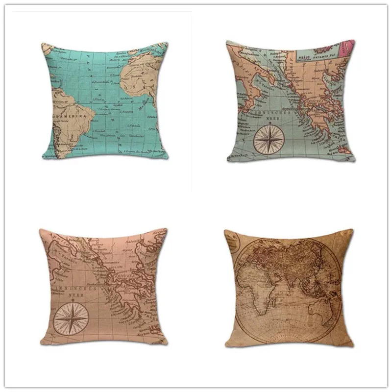 18 Inches Square Vintage World Map Pillows Outdoor Cushion For Chairs Bedroom Decor Cotton Linen Home Textile No Core
18 Inches Square Vintage World Map Pillows Outdoor Cushion For Chairs Bedroom Decor Cotton Linen Home Textile No Core