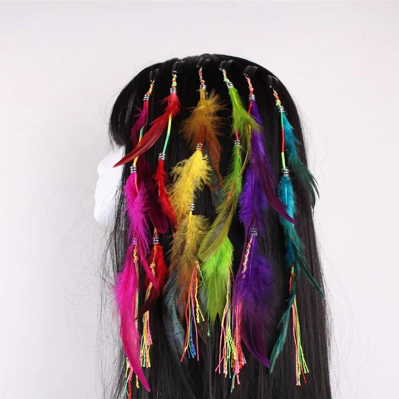 2019 Bohemian style Indian Feather Headband Headdress Hair Rope Headwear Tribal Hippie Handmade Hair Accessories for Women 13
2019 Bohemian style Indian Feather Headband Headdress Hair Rope Headwear Tribal Hippie Handmade Hair Accessories for Women 13