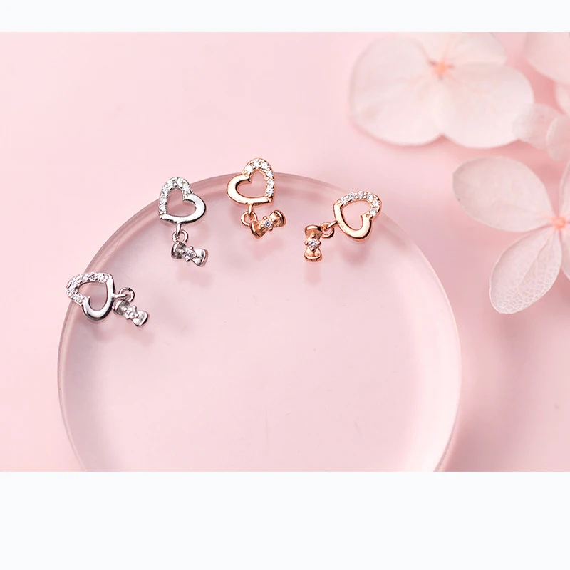 MloveAcc Fashion 925 Sterling Silver Earrings Sweet Bow knot Heart Shape Small Stud Earrings Jewelry Sterling Silver Brinco
MloveAcc Fashion 925 Sterling Silver Earrings Sweet Bow knot Heart Shape Small Stud Earrings Jewelry Sterling Silver Brinco