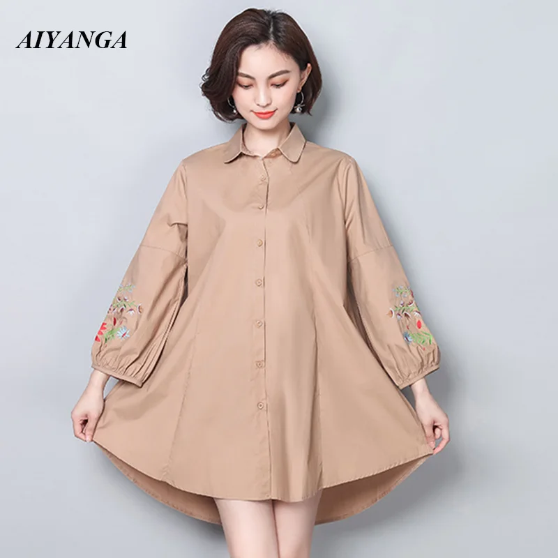 AIYANGA XL-5XL Plus Size Embroidery Blouses Women 2018 Autumn Long Sleeve Medium Long Shirts Female Casual loose Blouse Tops
AIYANGA XL-5XL Plus Size Embroidery Blouses Women 2018 Autumn Long Sleeve Medium Long Shirts Female Casual loose Blouse Tops
